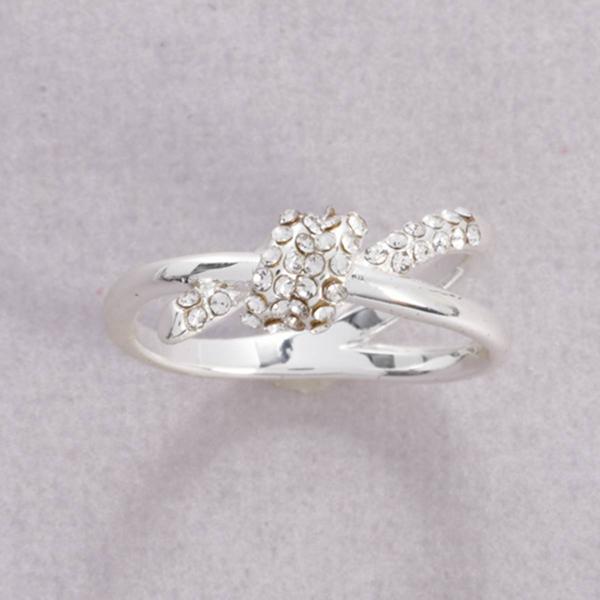 Ashley Cooper(tm) Silver & Crystal Knot Ring with Stones - image 