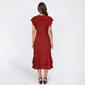 Petite NY Collection Cap Sleeve Ruffle Trim Crepe Midi Dress - image 2