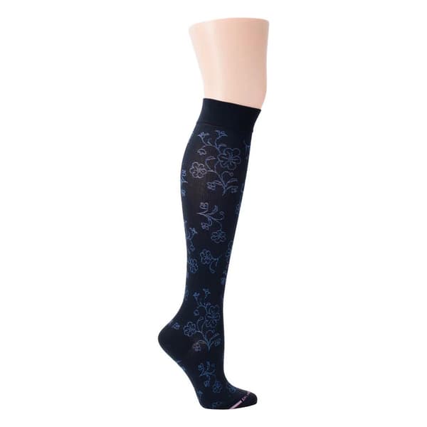 Womens Dr. Motion Floral Wide Calf Compression Socks - image 