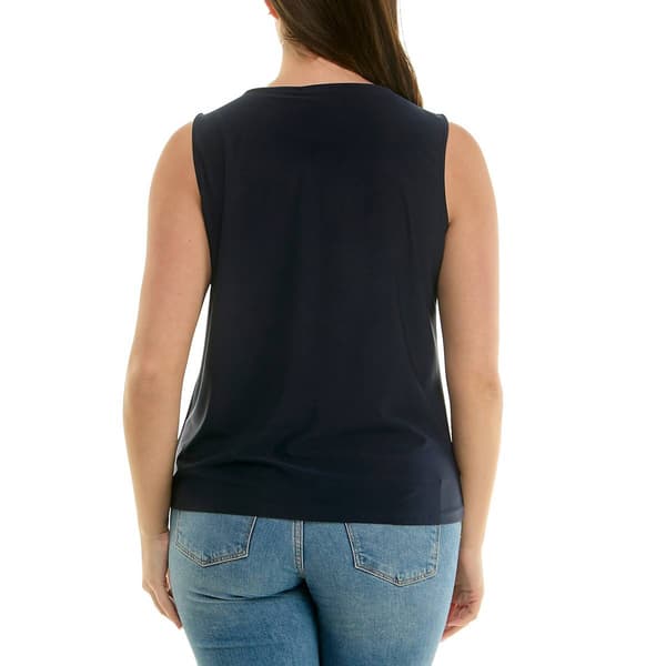 Plus Size Zac & Rachel Sleeveless Solid Cut Out Neck Blouse