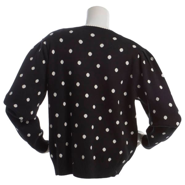 Womens Adrianna Papell Long Sleeve Dot Sweater