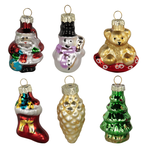 Northlight 6ct. Holiday Favorites Glass Christmas Ornaments