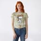 Juniors C-Life Camo Print Peanuts Crop Tee - image 1