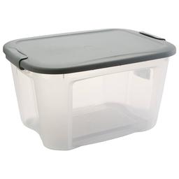 Bella 71qt. Clear Bottom and Grey Locking Lid Storage Bin