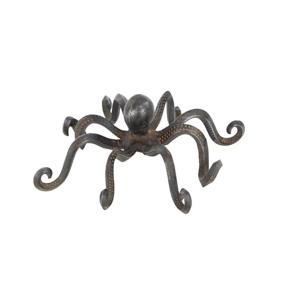 9th &amp; Pike® Black Metal Coastal Octopus Sculpture