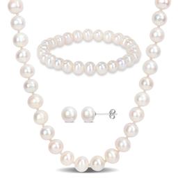 Gemstone Classics(tm) Freshwater Cultured Pearl 3pc. Necklace Set
