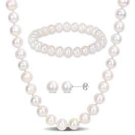 Gemstone Classics&#40;tm&#41; Freshwater Cultured Pearl 3pc. Necklace Set