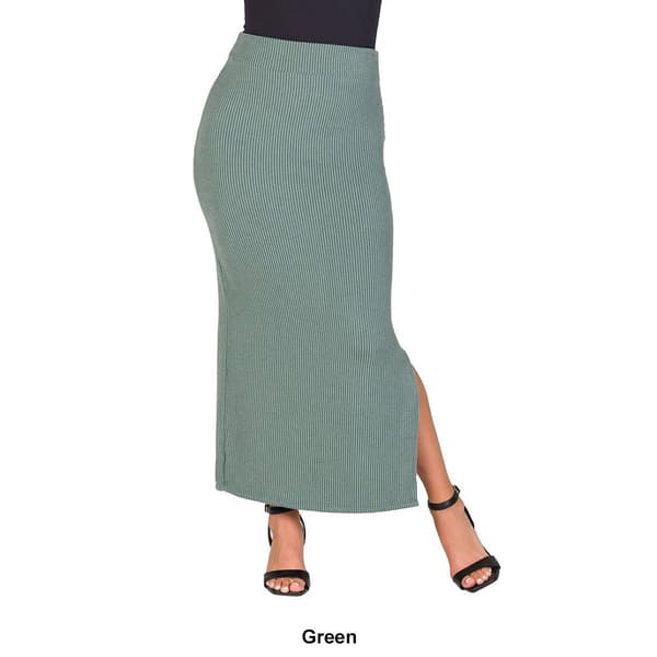 Womens 24/7 Comfort Apparel Side Slit Maxi Skirt