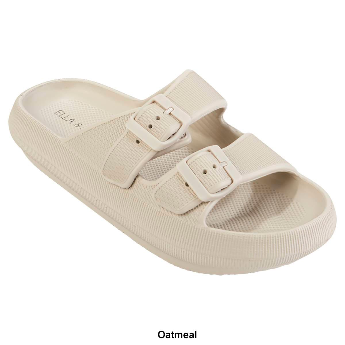 Double Buckle Slide Sandals Lightweight EVA Adjustable Straps Time and Tru Women main image 3