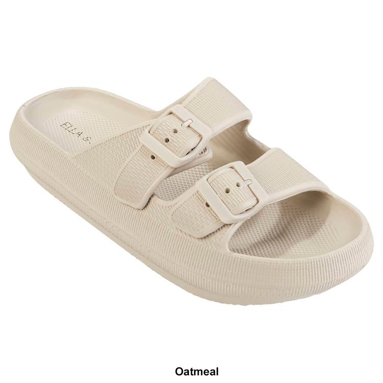 Womens Ella &amp; Joy Double Buckle EVA Slide Sandals