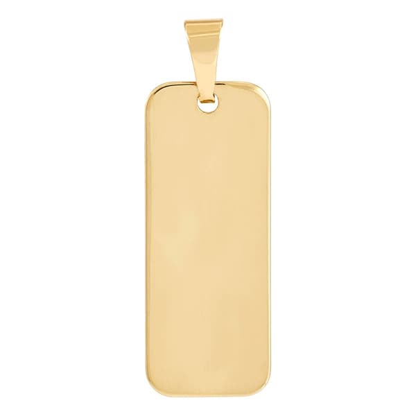 Gold Classics&#40;tm&#41; Yellow Gold Solid Long Flat Bar Charm Pendant