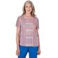 Petite Alfred Dunner Knit Splice Texture Stripe Top - image 1
