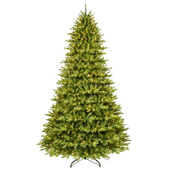 Santa''s Workshop 9ft. Pre-Lit UL Lights Green PVC Tree - image 