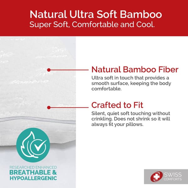 Swiss Comforts Bamboo 2 Pack Pillow Protectors