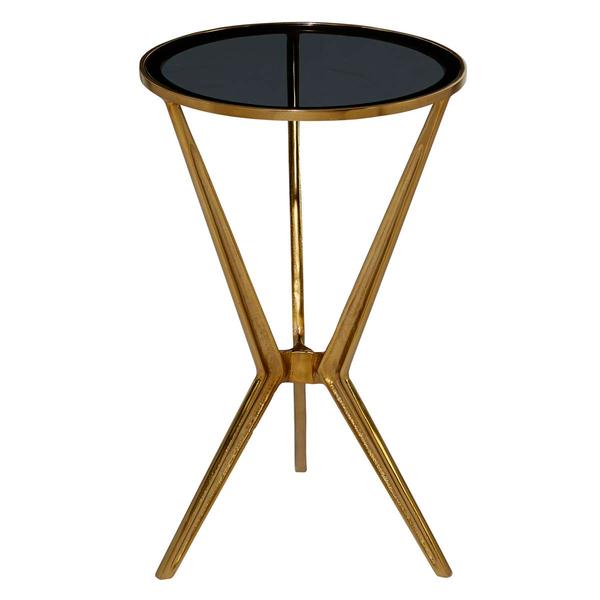 9th & Pike(R) Gold Modern Aluminum Accent Table