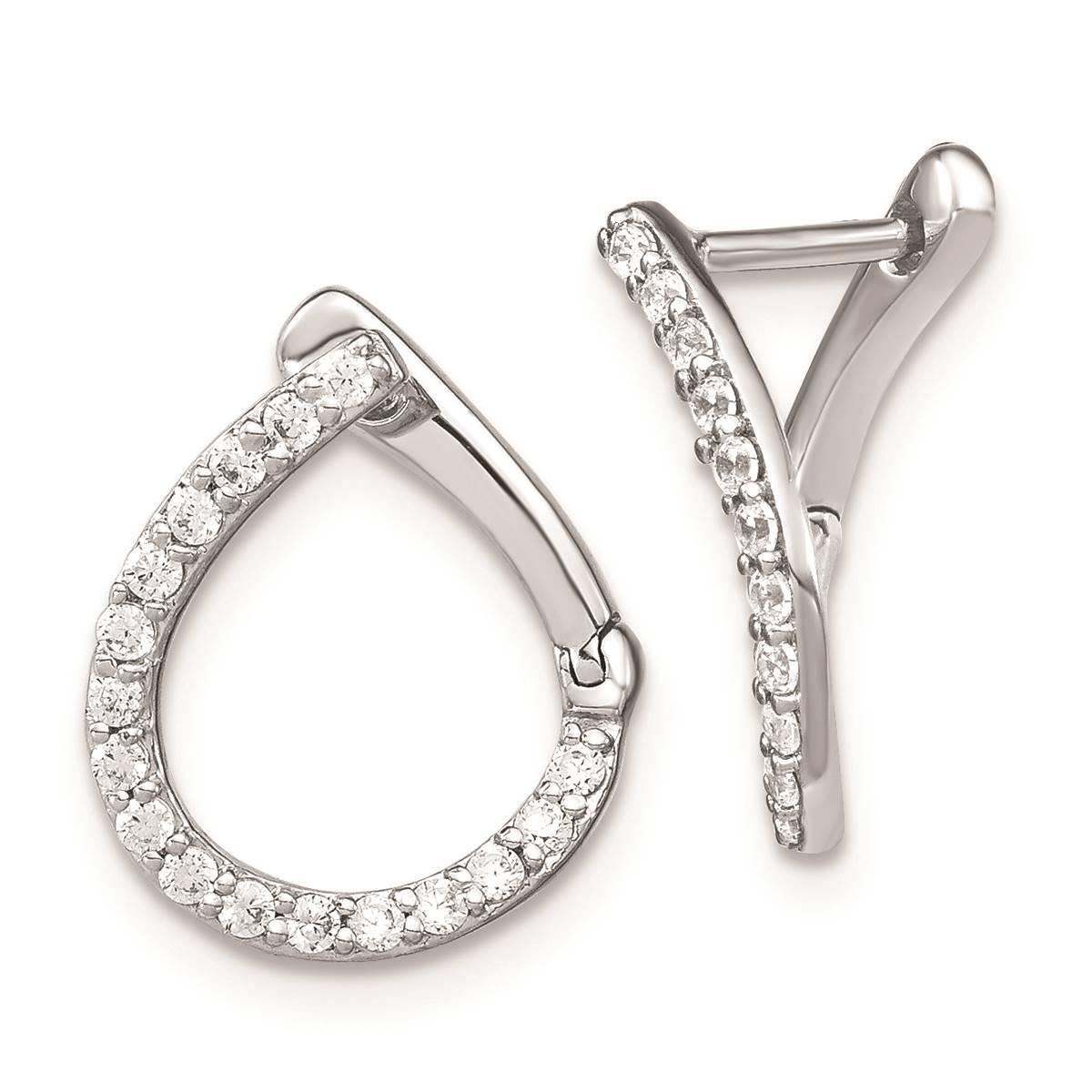 Pure Fire 14kt. White Gold Diamond Fancy Twist Hoop Earrings