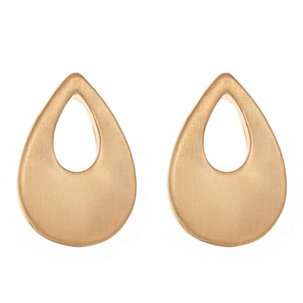 Gloria Vanderbilt Gold-Tone Open Teardrop Button Earrings
