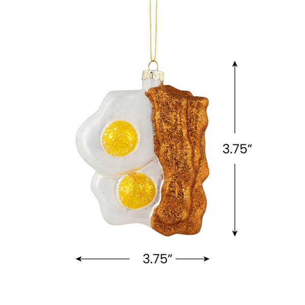 Northlight 3.75in. Eggs & Bacon Glass Christmas Hanging Ornament