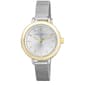 Womens Laura Ashley(R) Two-Tone Mesh Band Classic Watch LA31026TT - image 1