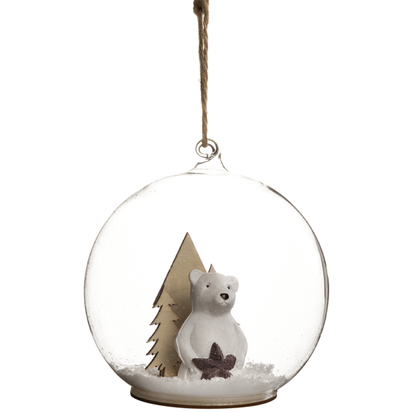 Northlight Polar Bear in Snow Glass Globe Christmas Ornament