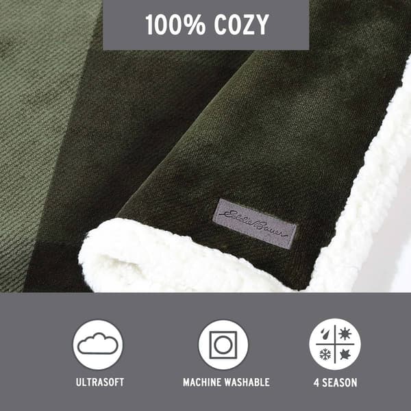 Eddie Bauer Pine Plaid Plush-Fleece Throw