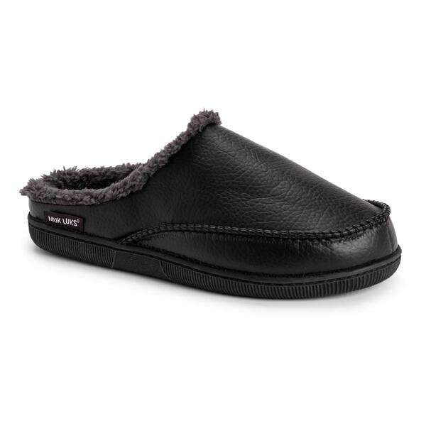 Mens MUK LUKS(R) Faux Leather Clog Slippers - image 
