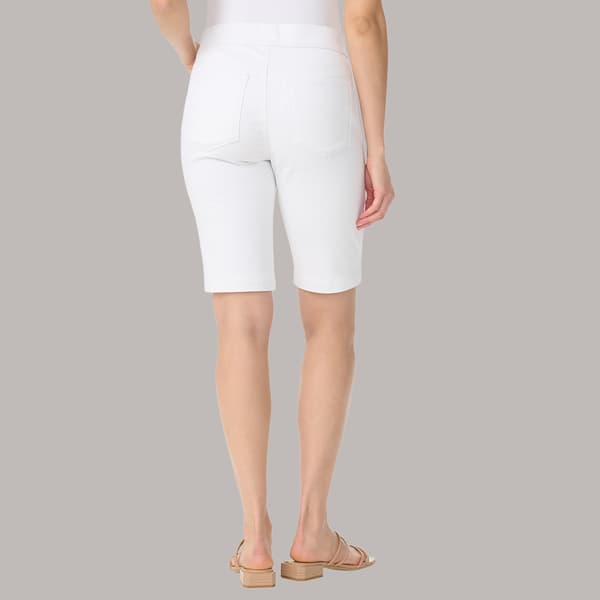 Womens Gloria Vanderbilt Amanda Pull On Solid Bermuda Shorts