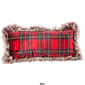 Plaid w/ Fur Trim Decorative Pillow - 20x10 - image 3