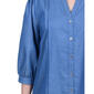 Womens NY Collection 3/4 Roll Sleeve Denim Button Down Blouse - image 3