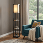 HomeRoots 72in. Solid Wood Column Floor Lamp - image 1