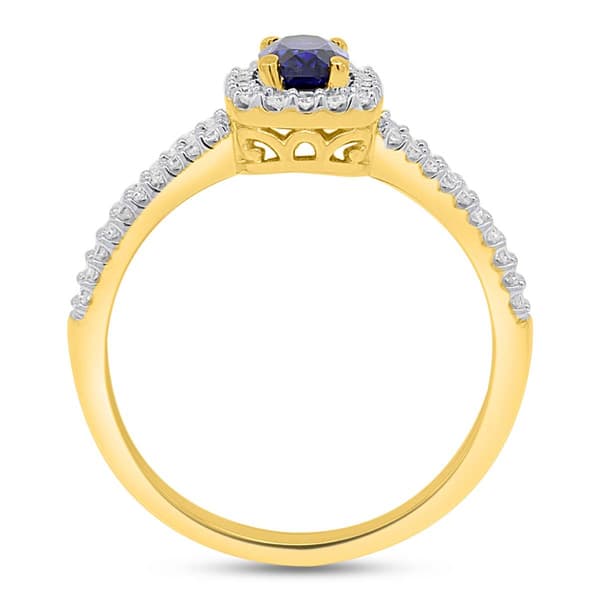 Gemstone Classics™ Created Sapphire & Lab Grown Diamond Ring