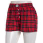 Juniors Derek Heart Flannel Plaid Boxer Shorts w/ Bow Patch - image 1
