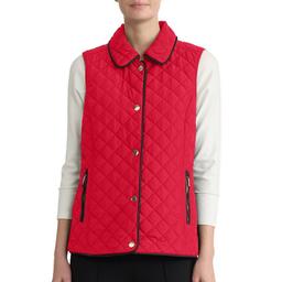 Womens Jones New York Snap Button Front Quilted Vest