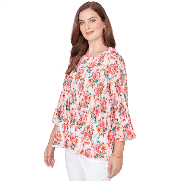 Womens Ruby Rd. Renaissance Romance Bell Sleeve Floral Blouse