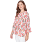 Womens Ruby Rd. Renaissance Romance Bell Sleeve Floral Blouse - image 2