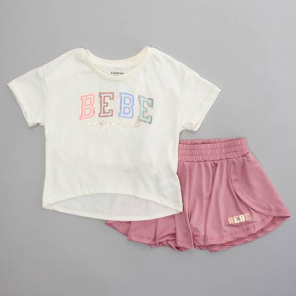 Girls &#40;4-6x&#41; Bebe Solid Original Tee & Butterfly Shorts Set - image 