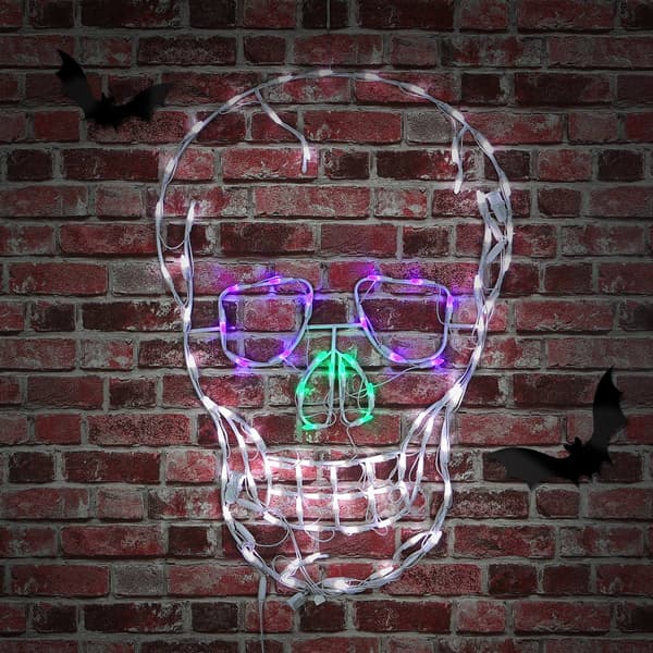 National Tree 37in. Halloween Lighted Skull Wall D&#233;cor