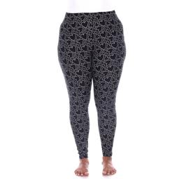 Plus Size White Mark High-Rise Heart Print Leggings