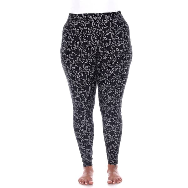 Plus Size White Mark High-Rise Heart Print Leggings - image 
