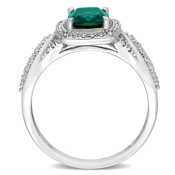 Gemstone Classics&#8482; 10kt. White Gold Lab Created Emerald Ring