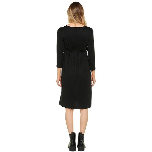 Womens Times Two Maternity 3/4 Sleeve Solid Wrap Dress