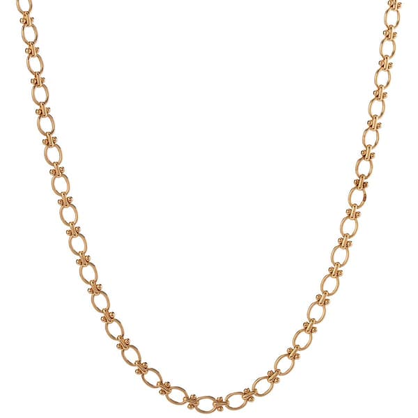 Design Collection Gold-Tone 18in. Barbell Chain Necklace - image 