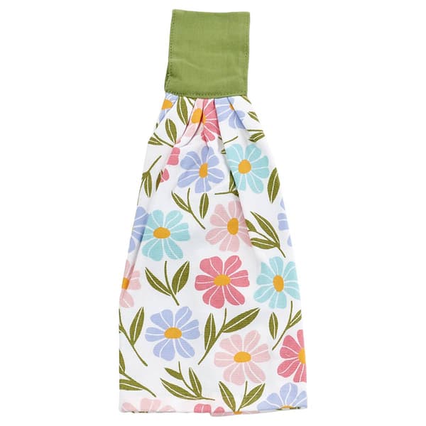 Wild Bloom Toss Aqua Tie Towel - image 