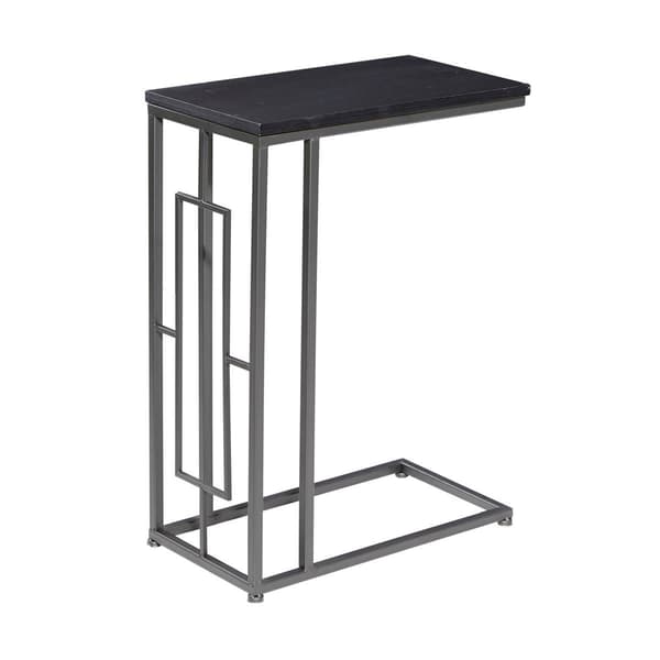 9th & Pike(R) Grey Metal and Wood Contemporary Accent Table
