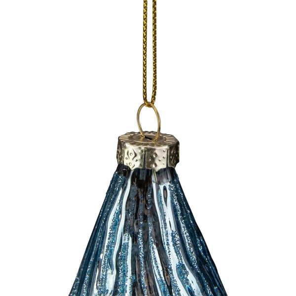 Northlight Seasonal Blue Glitter Swirl Glass Christmas Ornament