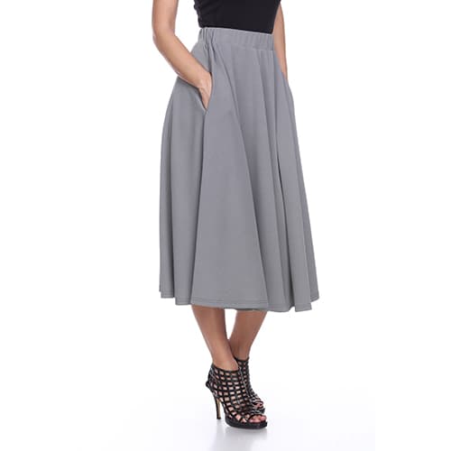 Womens White Mark Flared Midi Skirt