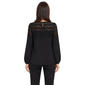Womens Zac & Rachel Long Puff Sleeve Embroidered Blouse - image 2