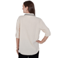 Womens Ruby Rd. Tropical Noir Roll Tab Sleeve Front Button Blouse - image 2