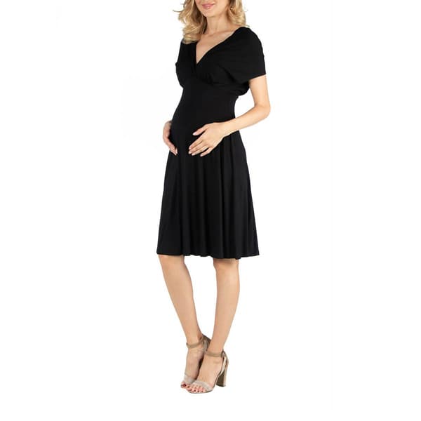 Plus Size 24/7 Comfort Apparel Maternity Empire Waist Dress