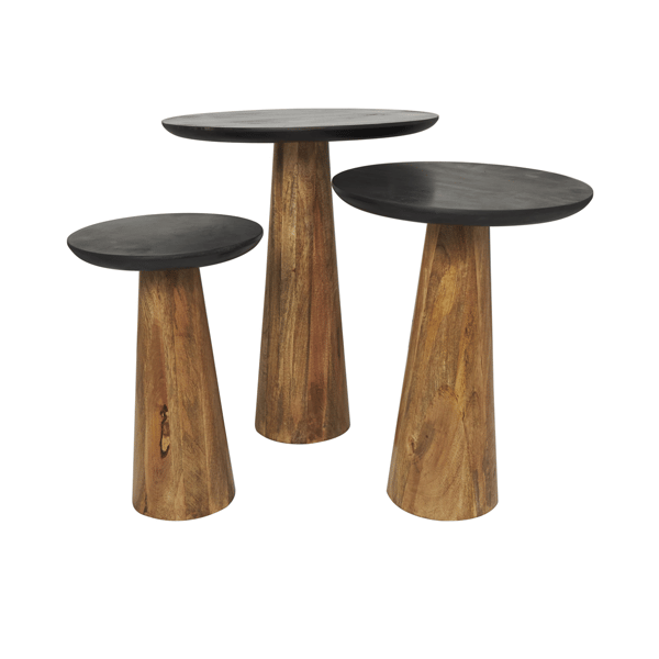 9th & Pike(R) Modern Brown Mango Wood Accent Table Set